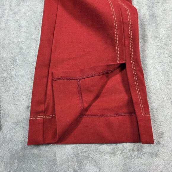 Anthropologie Pants Womens 8 Red The Essential Trouser Ponte Flare Boho Hippie - Picture 8 of 12